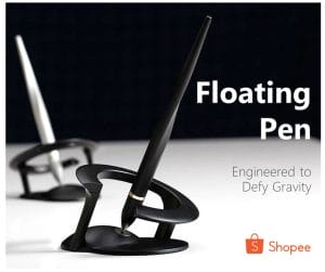 Luxury pen suspended to spin in the air. Hoverpen is a floating pen made by engineers