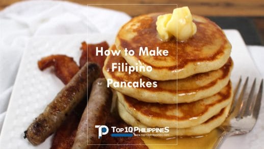 Pancakes with longganisa and bacon in the Philippines