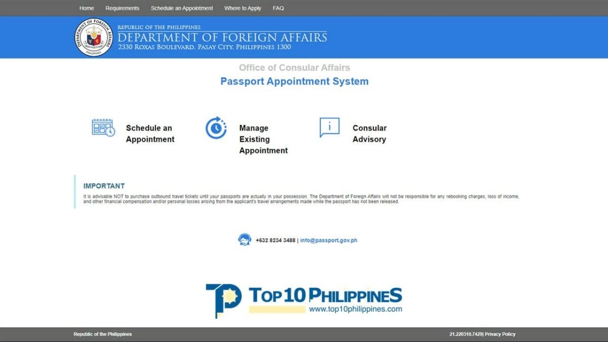 DFA e-passport website - How to Renew Philippines Passport Online