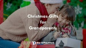 Filipino gift ideas for your lolo and lola. A grandma whispering to her grandchild