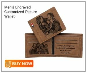 Men’s Engraved Customized Picture Wallet